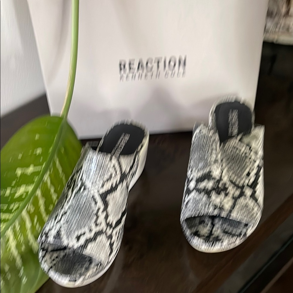 Snake Print Slide Sandals